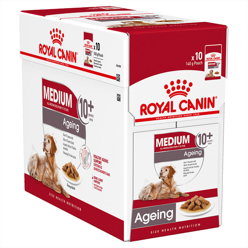 Royal Canin Medium Ageing 10+ 140gx10 Pouches | PeekAPaw Pet Supplies