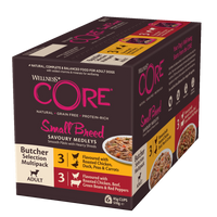 Wellness CORE Small Breed Savoury Medleys Butcher Selection Multipack carton, six 85g tubs