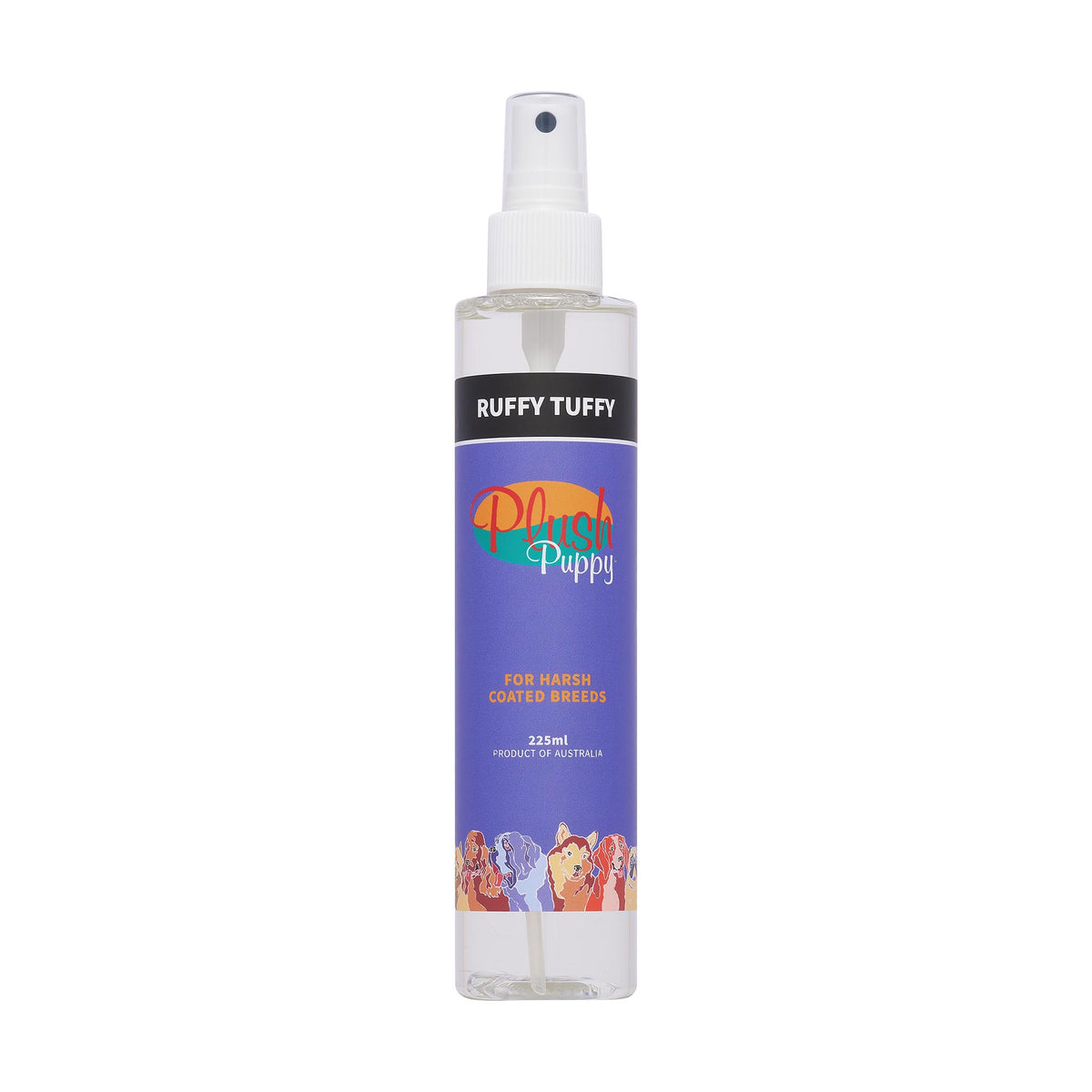 Plush Puppy Ruffy Tuffy Texturising Coat Spray 225ml – front of bottle