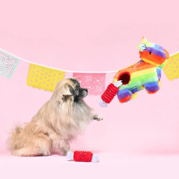 Zippy Paws Dog Toys Plush Burrow - Rainbow Pinata 05