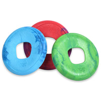 West Paw Sailz flying disc dog toy in Emerald, Hibiscus and Surf