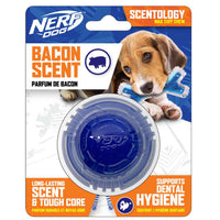 Nerf Dog Scentology bacon-scented ball dog toy, 25cm, clear and blue