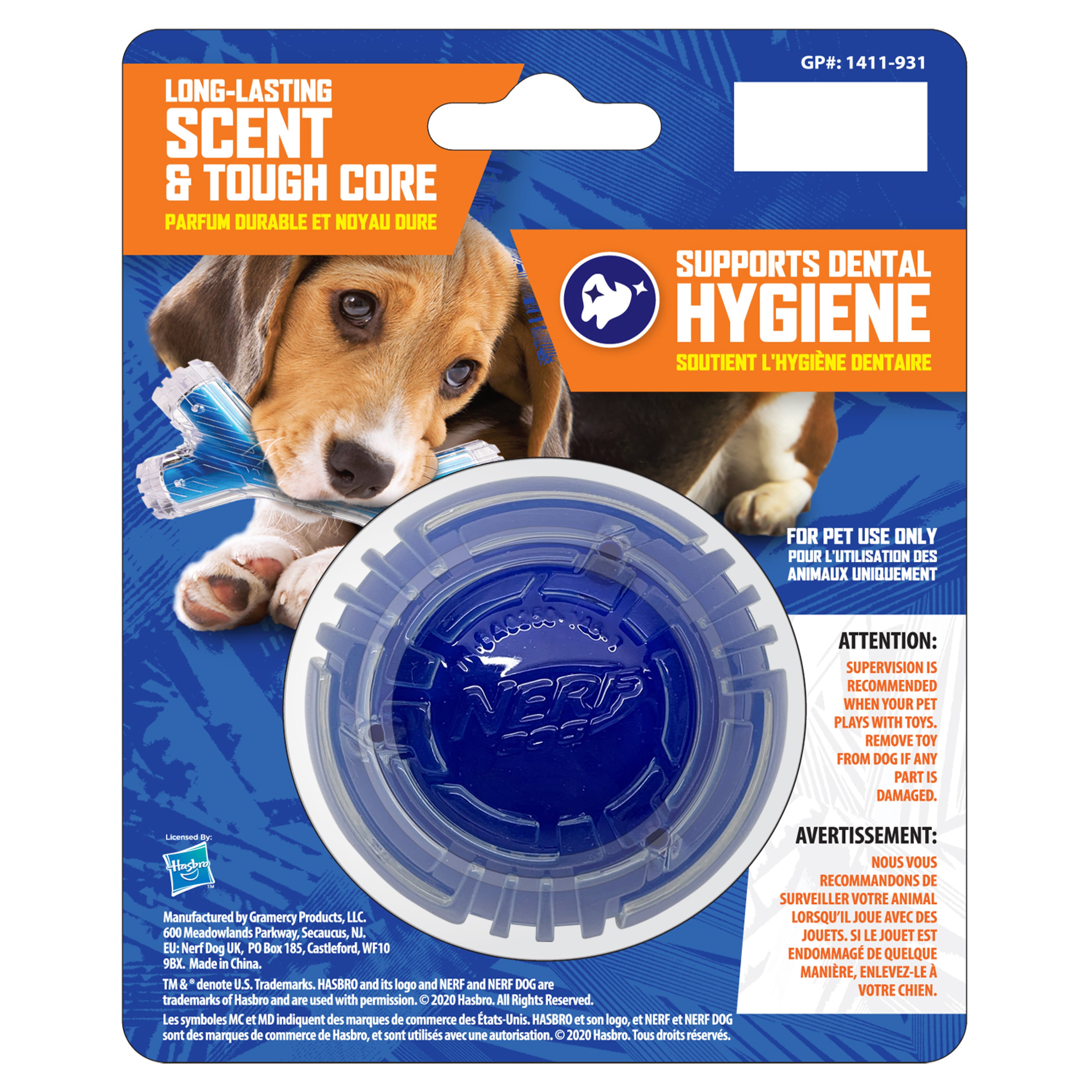 Nerf Scentology Dog Toy - Ball Bacon Clear/Blue 25cm 02