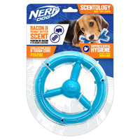 Nerf Dog Scentology orbit ring dog toy, 16.5cm, bacon and peanut butter scented