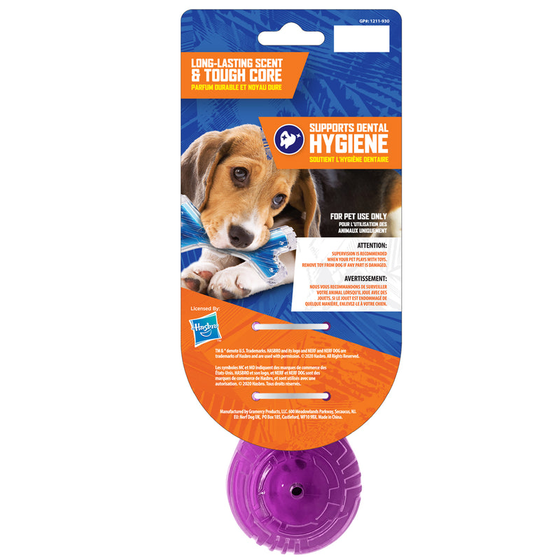 Nerf Scentology Dog Toy - Solid Barbell Beef Clear/Purple 17.5cm 02