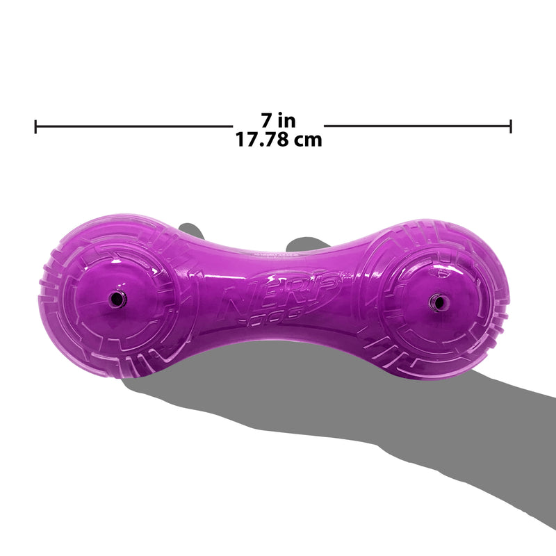 Nerf Scentology Dog Toy - Solid Barbell Beef Clear/Purple 17.5cm 03
