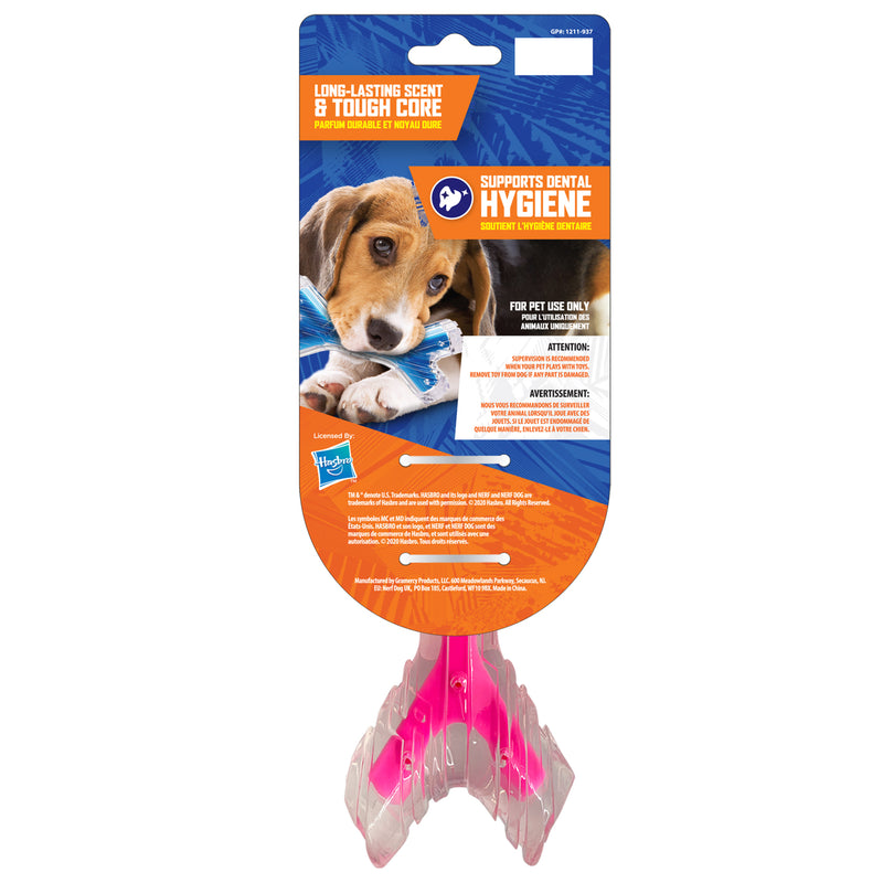 Nerf Scentology Dog Toy - Curved Bone Bacon Clear/Pink 22.5cm 02