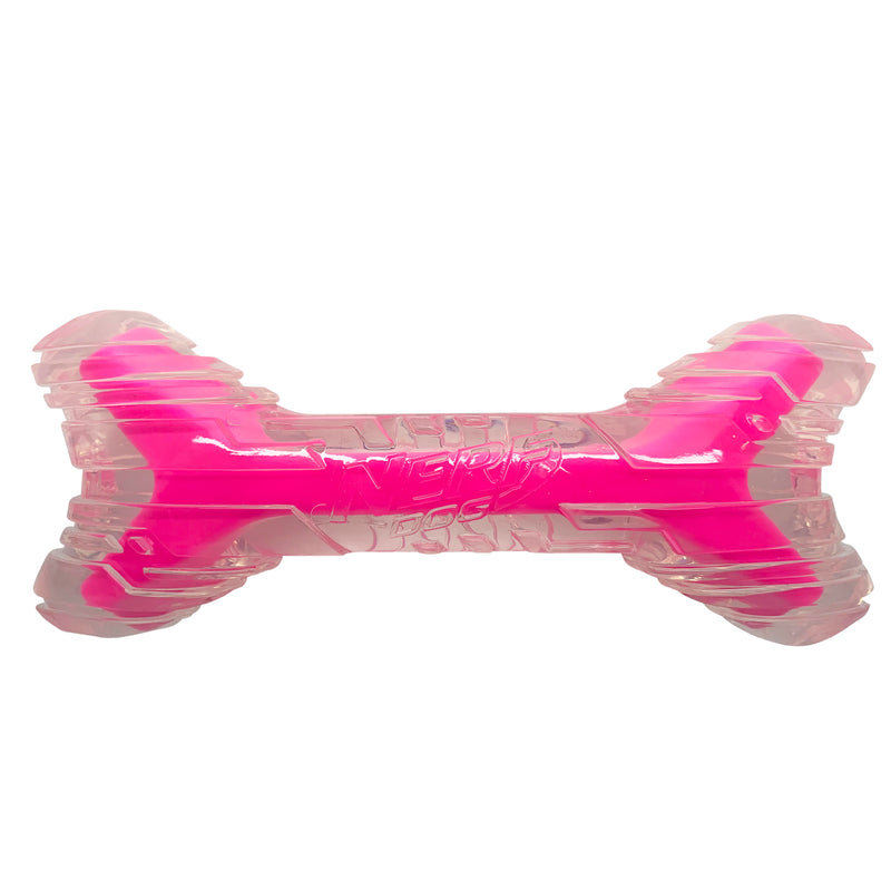 Nerf Scentology Dog Toy - Curved Bone Bacon Clear/Pink 22.5cm 04