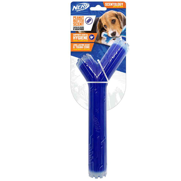 Nerf Scentology Dog Toy - Branch Stick Peanut Butter Clear/Blue 25cm 01
