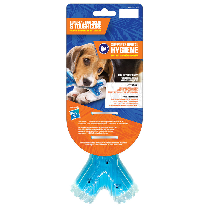 Nerf Scentology Dog Toy - Twin Branch Peanut Butter & Bacon Clear/L.Blue 25cm 02