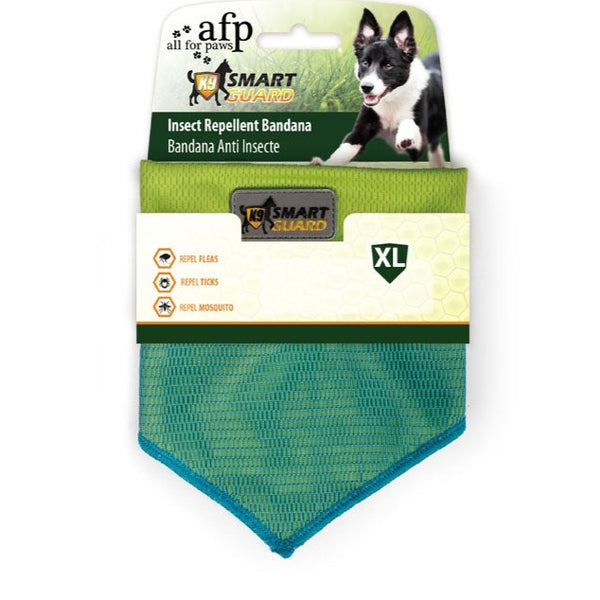 All for Paws AFP Dog Smart Guard Insect Repellent Bandana-Green
