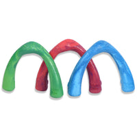 West Paw Snorkl tug dog toy in Emerald, Hibiscus and Surf