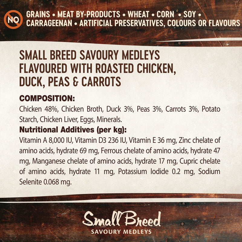 Wellness Core Wet Dog Food Small Breed Savoury Medleys Roasted Chicken, Duck, Peas & Carrots