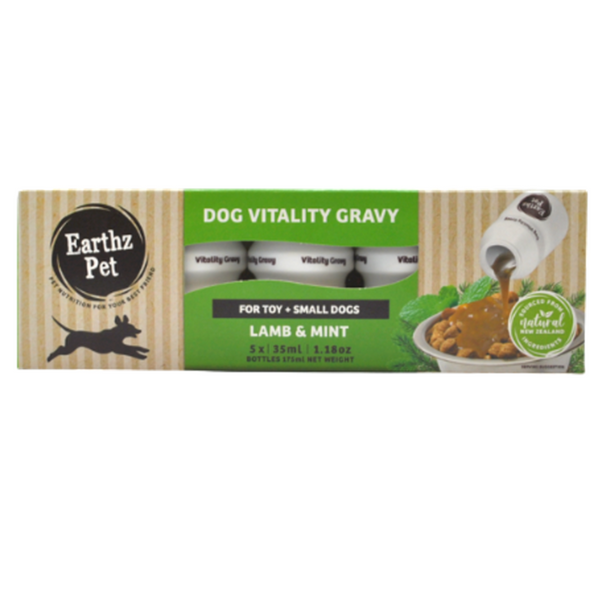 Earthz Pet Dog Vitality Gravy for Toy & Small Dogs Lamb & Mint 35ml x 5