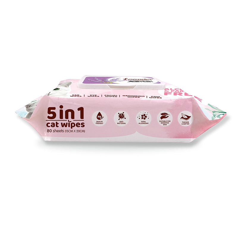 Kit Cat 5-in-1 Anti Bacterial Cat Wipes - 20 X15cm 80 Sheets