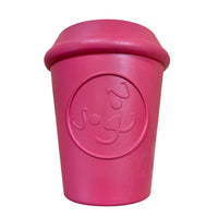 SodaPup Coffee Cup, pink rubber takeaway-cup chew toy