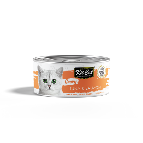 Kit Cat Gravy Canned Cat Food Tuna & Salmon 70g