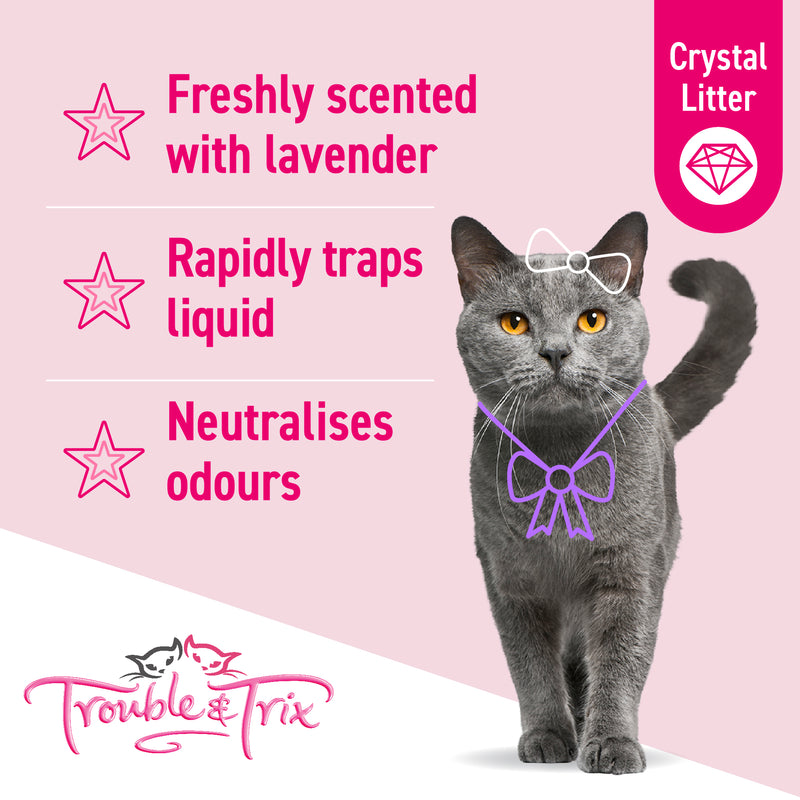 Trouble & Trix Odour Neutralising Crystal Cat Litter Lavender Scent
