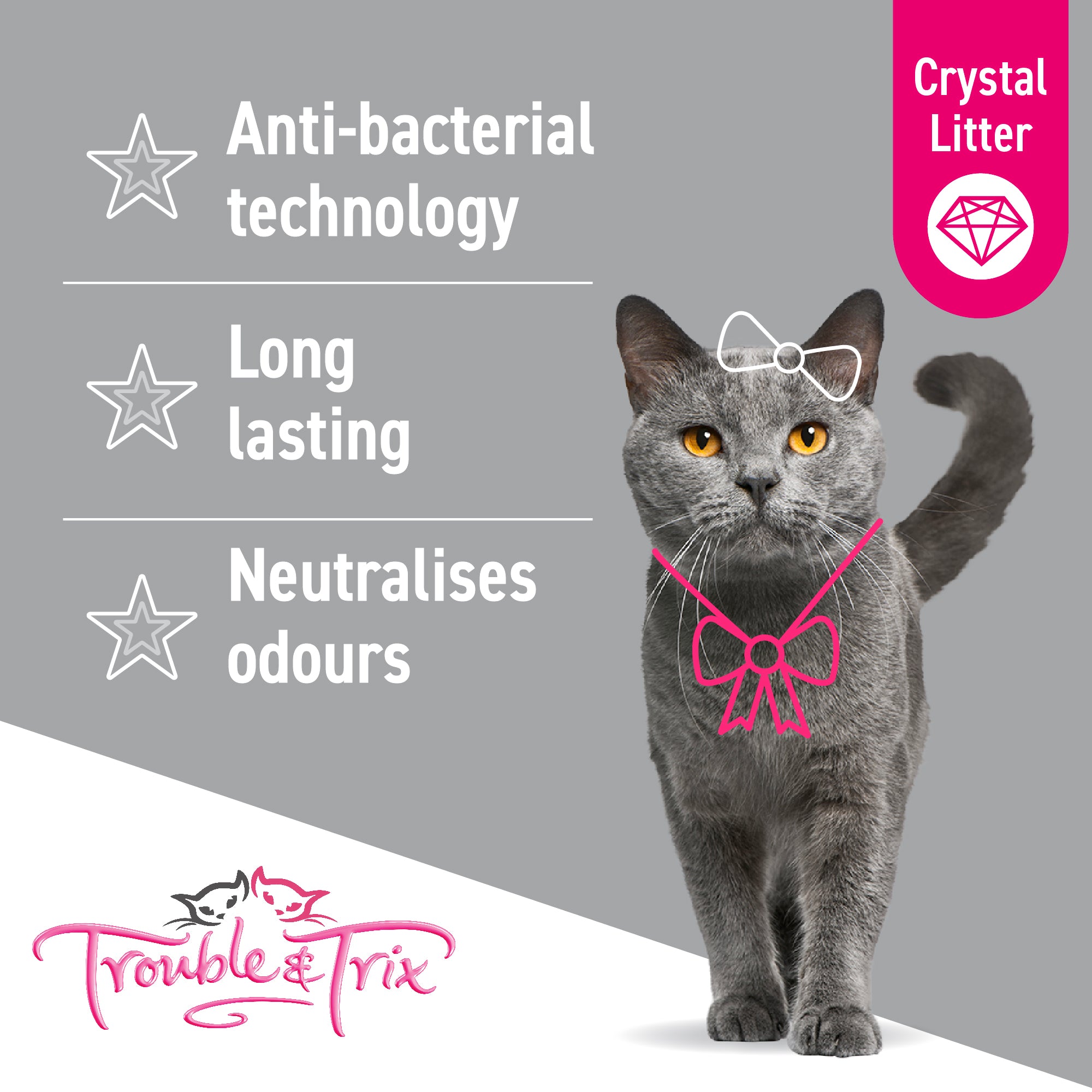 Trouble and Trix Odour Neutralising Crystal Cat Litter Antibacterial