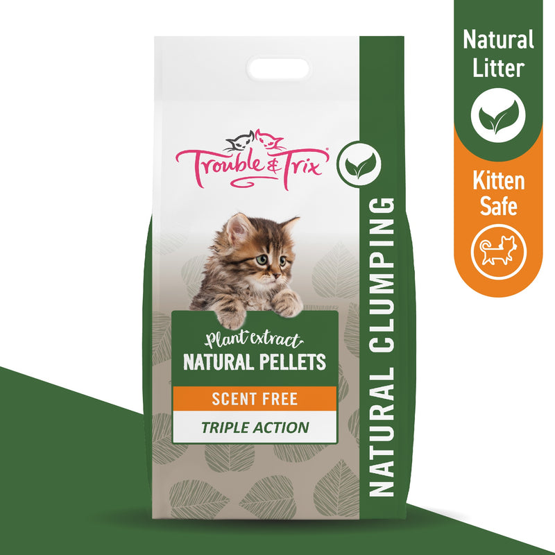 Trouble & Trix Plant Extract Natural Clumping Cat Litter Scent Free