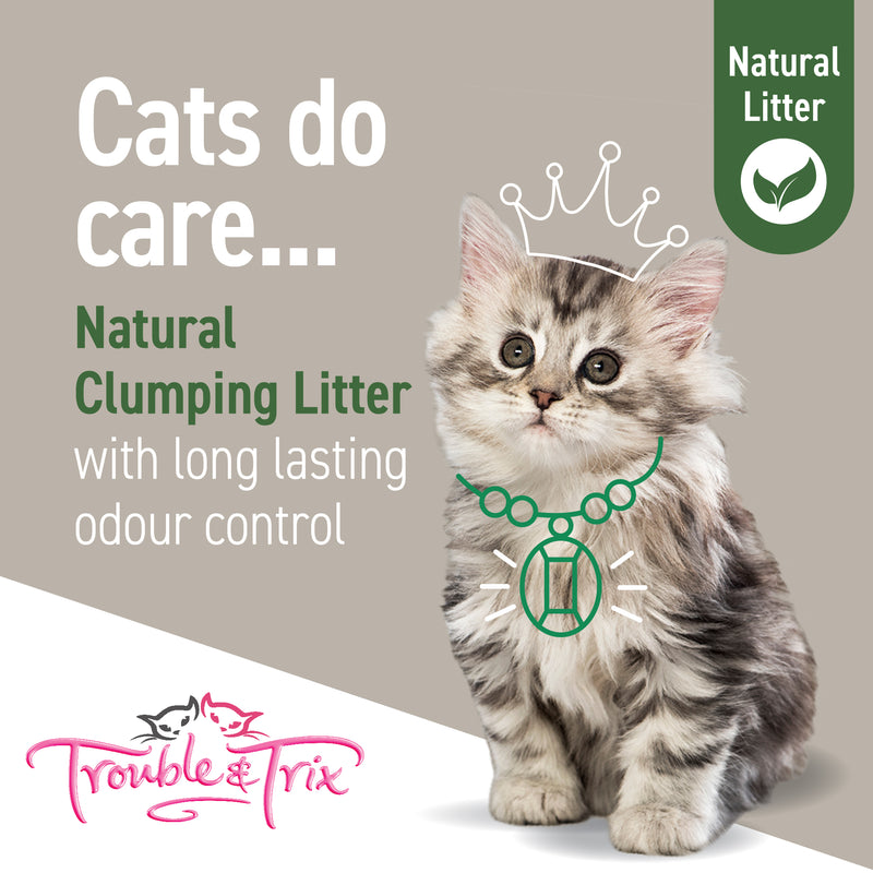Trouble & Trix Plant Extract Natural Clumping Cat Litter Scent Free