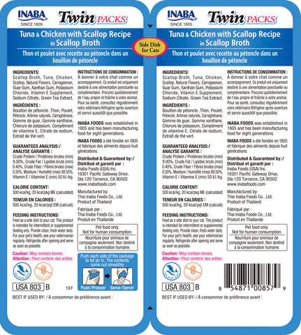 Inaba Cat Treat Twin Packs Tuna & Chicken In Scallop Broth 02
