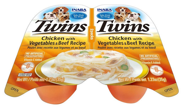 Inaba Dog Treat Twin Packs Chicken with Vegetables & Beef Recipe 01