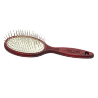 Plush Puppy Ultimate Long Pin Brush, oval brush with metal pins and a rosewood handle