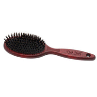 Plush Puppy Ultimate Pure Boar Bristle Brush, oval brush with black boar bristles and a rosewood handle