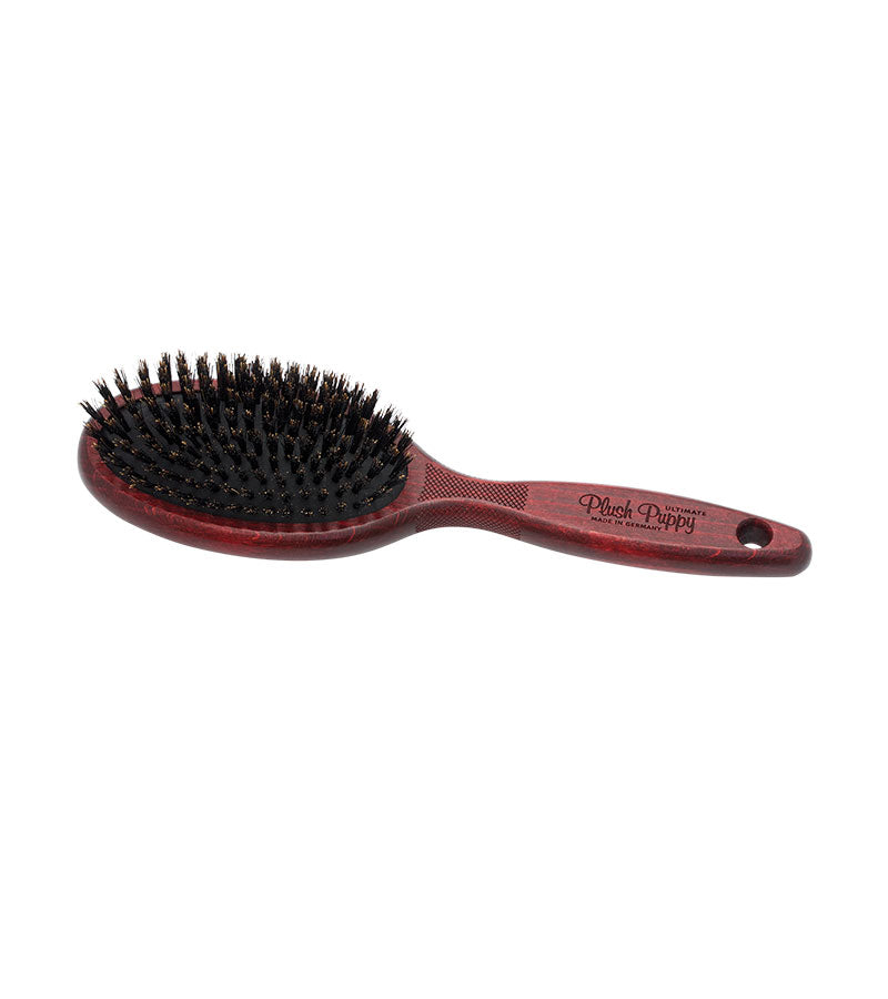 Plush Puppy Ultimate Pure Boar Bristle Brush – rosewood handle brush, front view