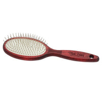 Plush Puppy Ultimate Pin Brush Regular, oval brush with metal pins and a rosewood handle