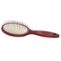 Plush Puppy Ultimate Thick Pin Brush Regular, oval brush with thick metal pins and a rosewood handle