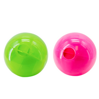 Two Planet Dog Orbee-Tuff Mazee dog toys side by side, one green and one pink