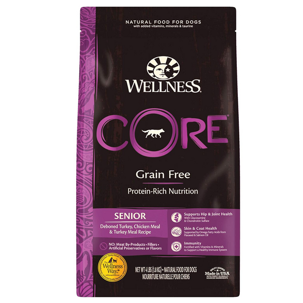 Wellness Core Dry Dog Food Grain Free Senior: Chicken & Turkey