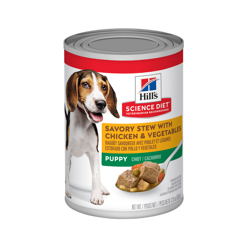 Hill's Science Diet Canned Dog Food Puppy Savory Stew Chicken & Vegetable 01