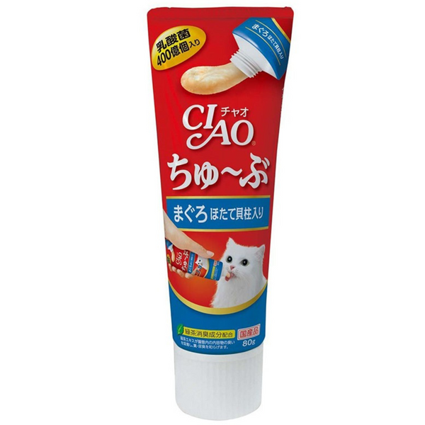 Ciao Cat Treats Tube Complete Nutrition Tuna Scallop Recipe 80g