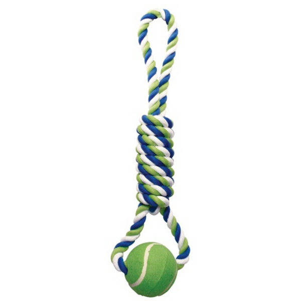 Dogit Spiral Rope with Tennis Ball Dog Toy 01