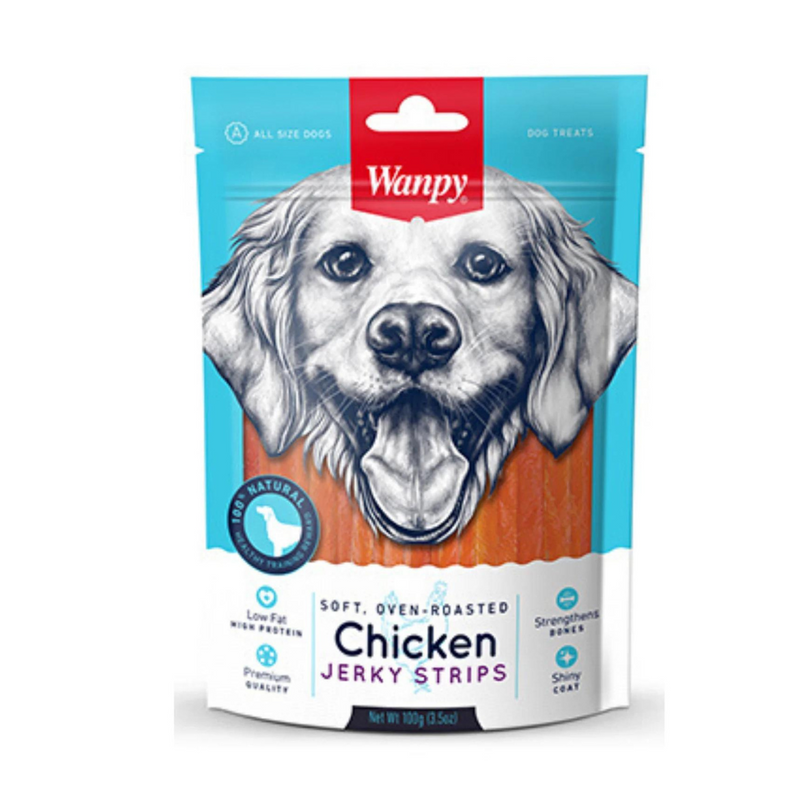 Wanpy Premium Dog Treats Oven-Roasted Chicken Jerky Strips