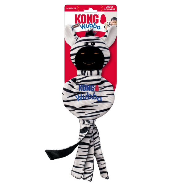 KONG Dog Toys Wubba No Stuff Zebra 01