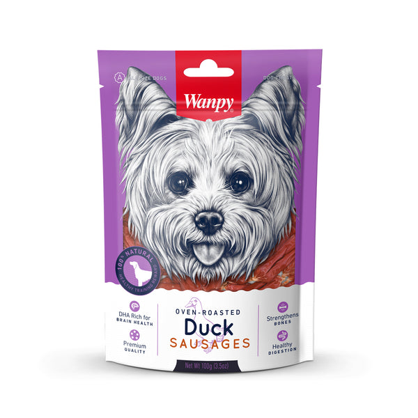 Wanpy Premium Dog Treats Oven-Roasted Duck Sausages
