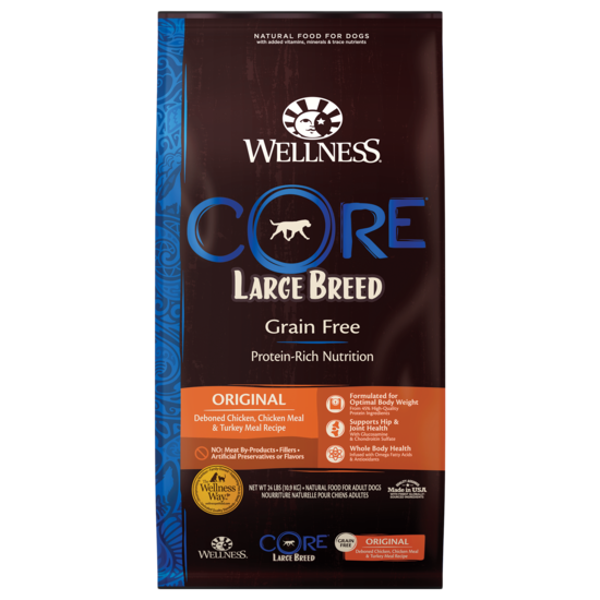 Wellness Core Grain Free Dry Dog Food Large Breed Original: Chicken & Turkey by Peekapaw