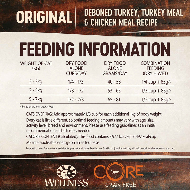 Wellness Core Dry Cat Food Grain Free Original: Chicken & Turkey
