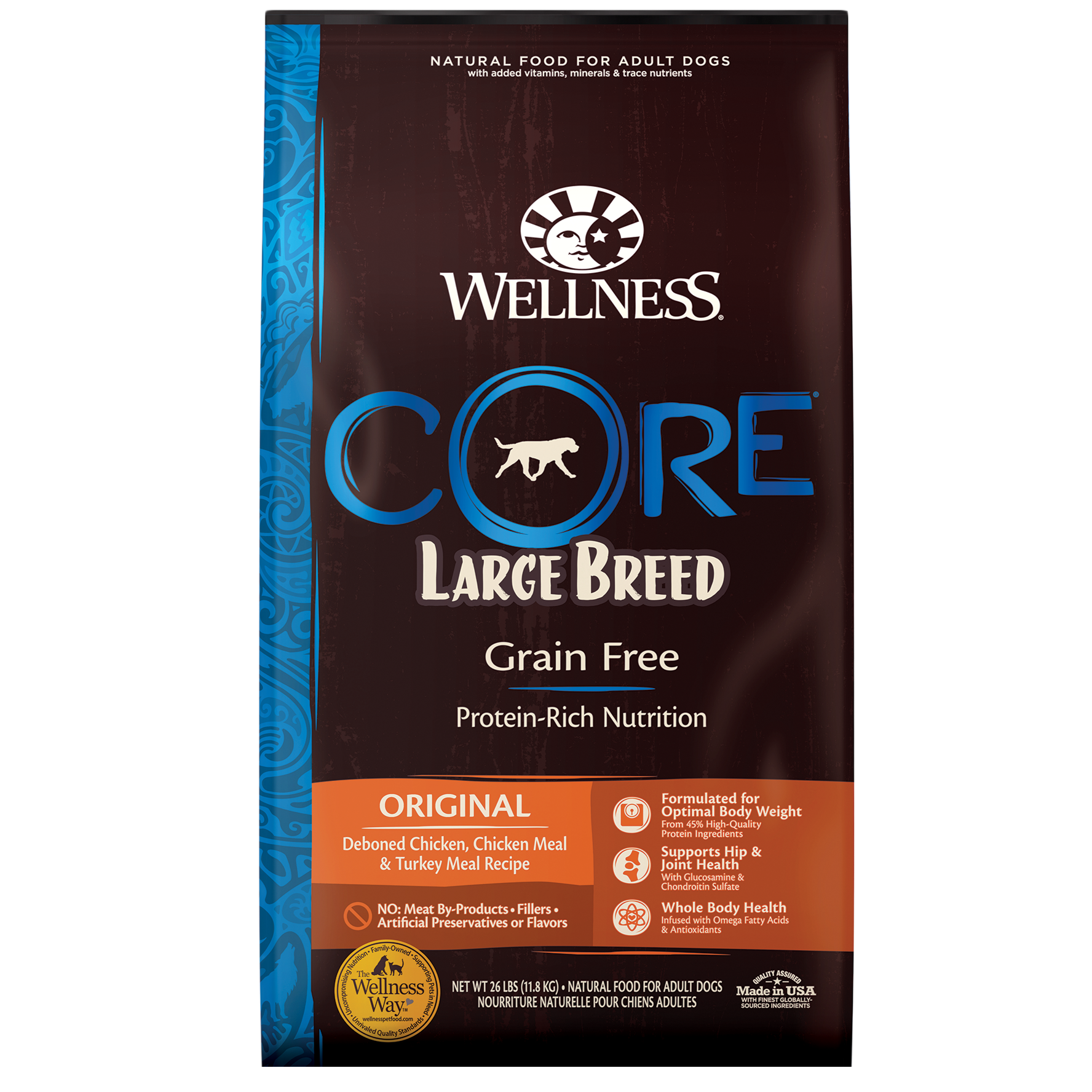 Wellness Core Dry Dog Food Grain Free Large Breed Original: Chicken & Turkey