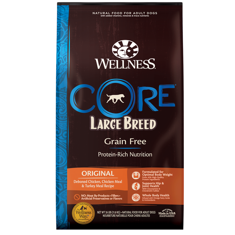 Wellness Core Dry Dog Food Grain Free Large Breed Original: Chicken & Turkey