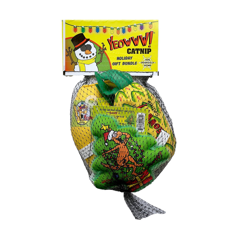 Yeowww! Catnip Cat Toys - Kris Krinkle Gift Bundles with 3 Cat Toys