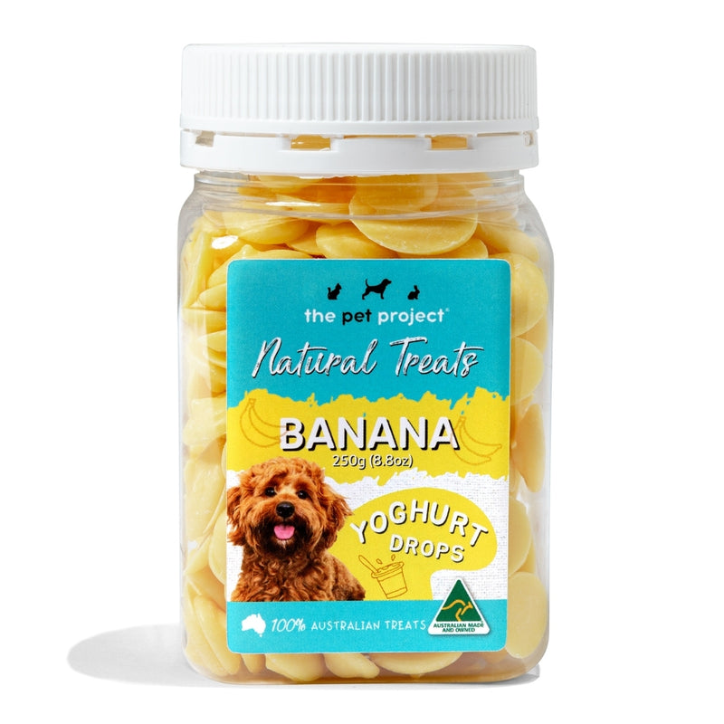 The Pet Project Cat & Dog Treats Yoghurt Drops 250g Banana