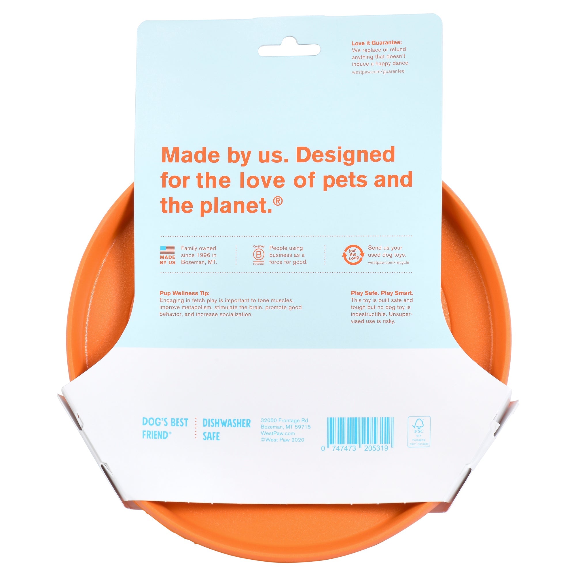 West Paw Zisc Flying Disc Fetch Dog Toy - Large by PeekAPaw