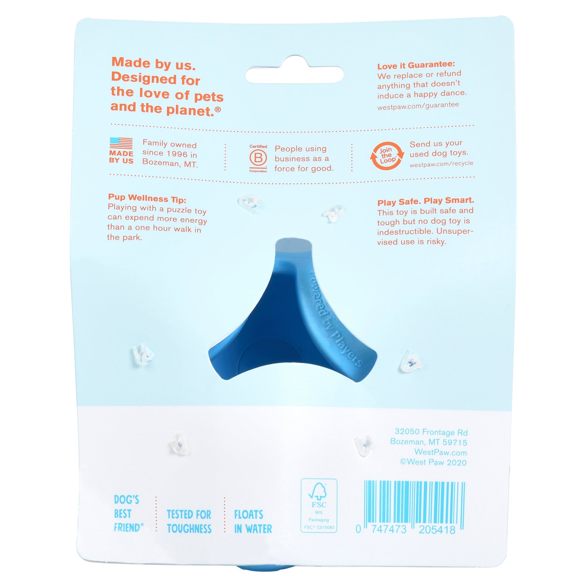 West Paw Tux Treat Dispenser for Tough Dogs - Large by PeekAPaw