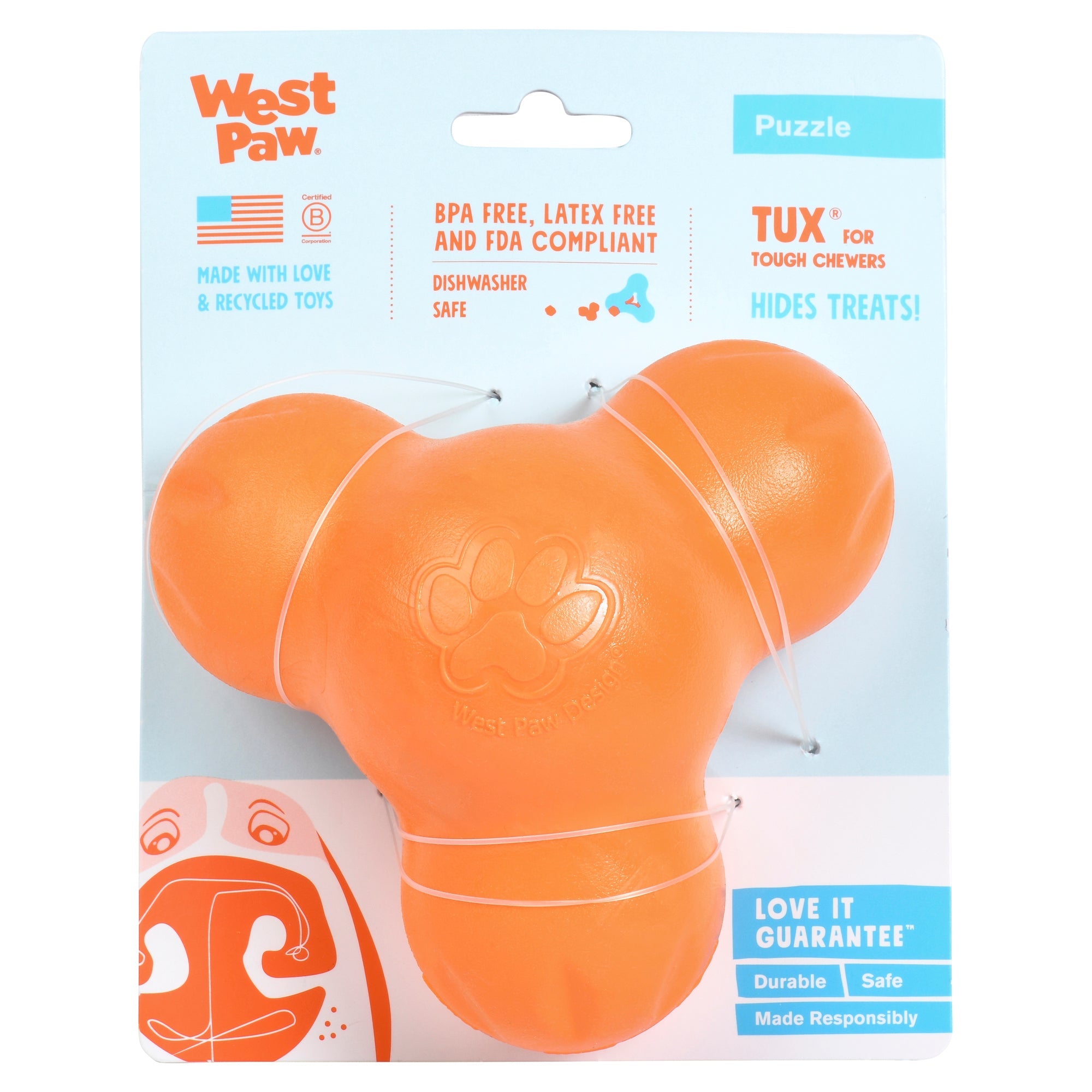 West Paw Tux Treat Dispenser Dog Toys | PeekAPaw Pet Supplies