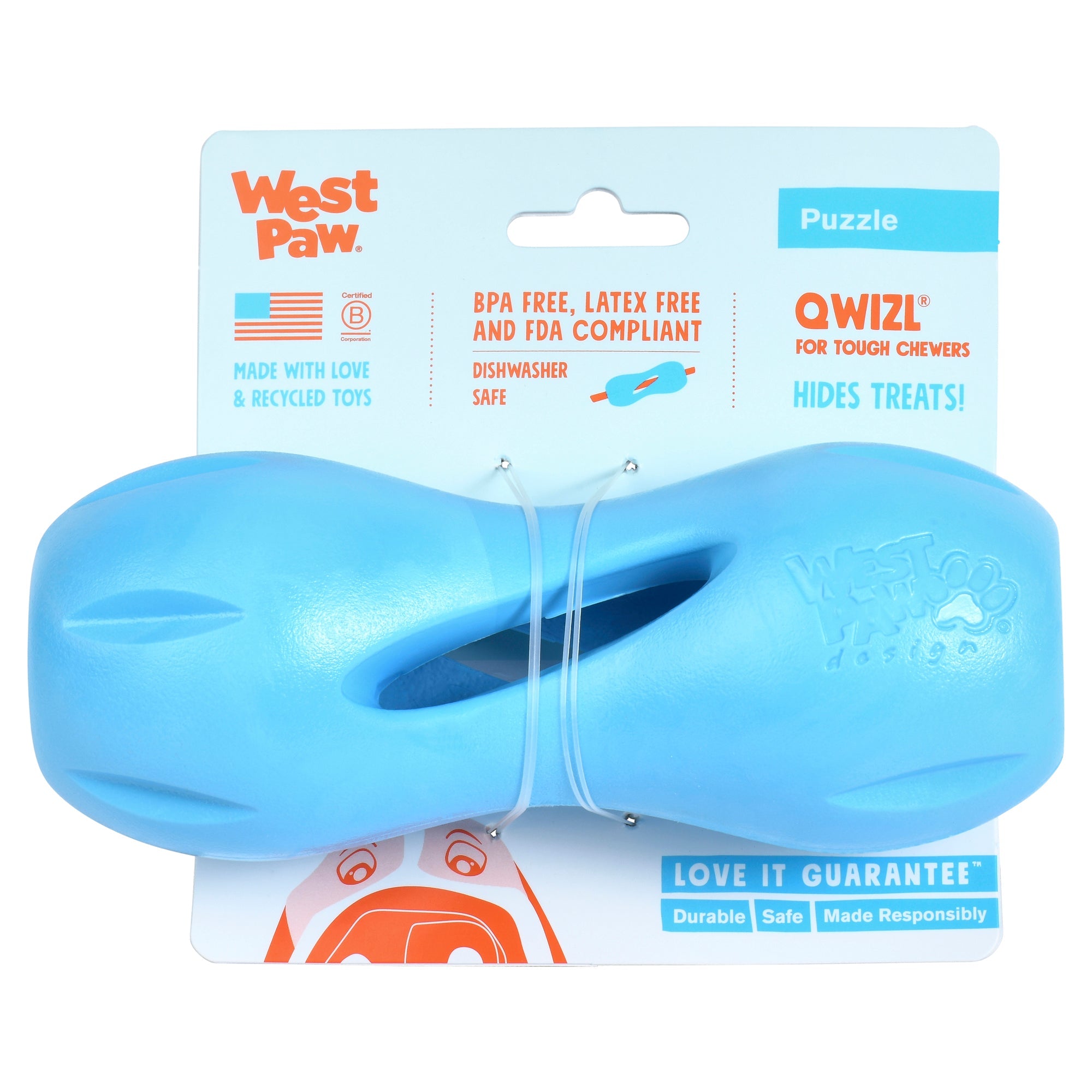 West Paw Qwizl Treat Dispensing Dog Toy - Large by PeekAPaw
